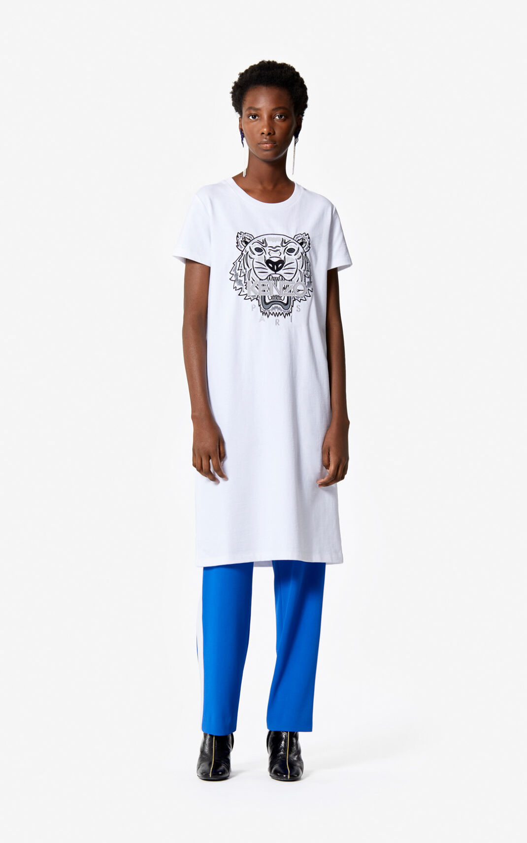 Kenzo Tiger t shirt Vestidos Mujer Blancas | 9643127-CP